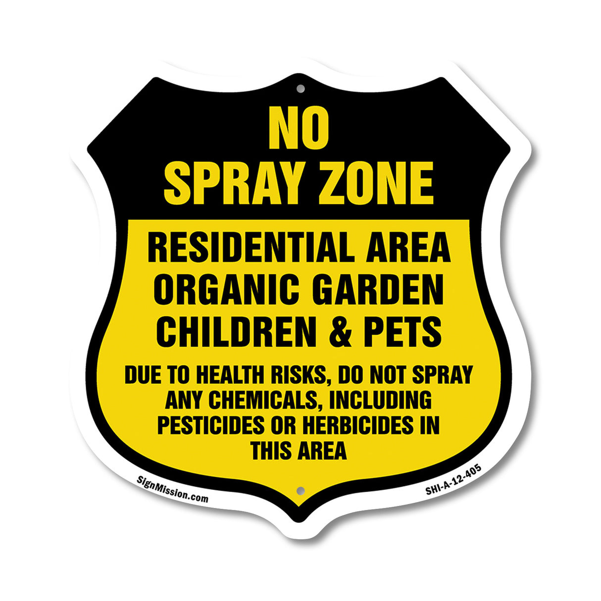 No Spray Shield Sign No Spray Zone Residential Area Organic Garden Children And Pets