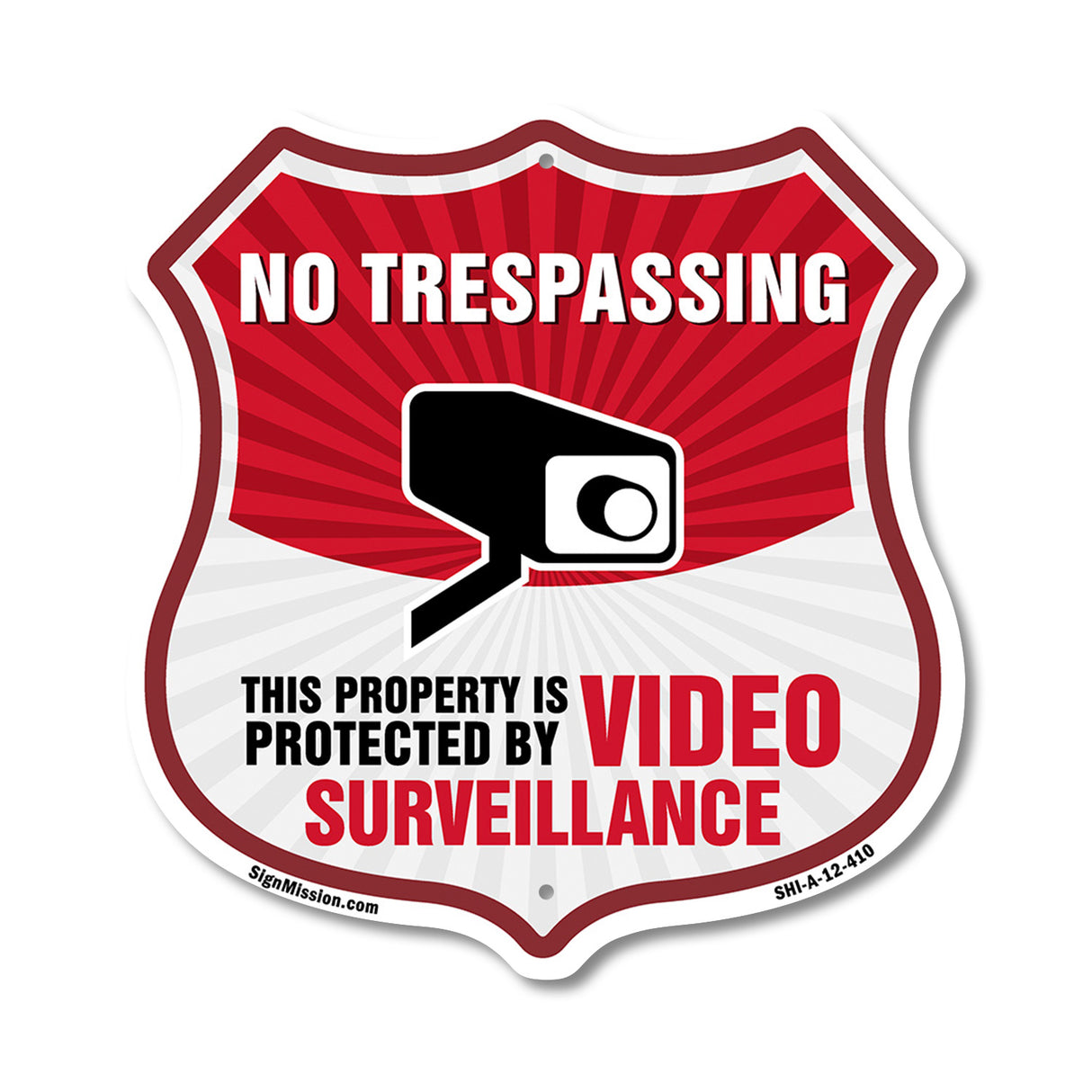 No Trespassing Shield Sign This Property Is Protected By Video Surveillance