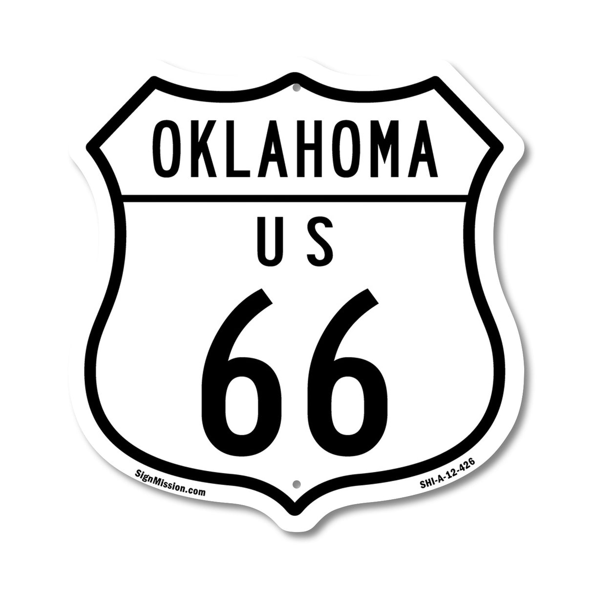 Oklahoma Route Marker Shield Sign Us 66