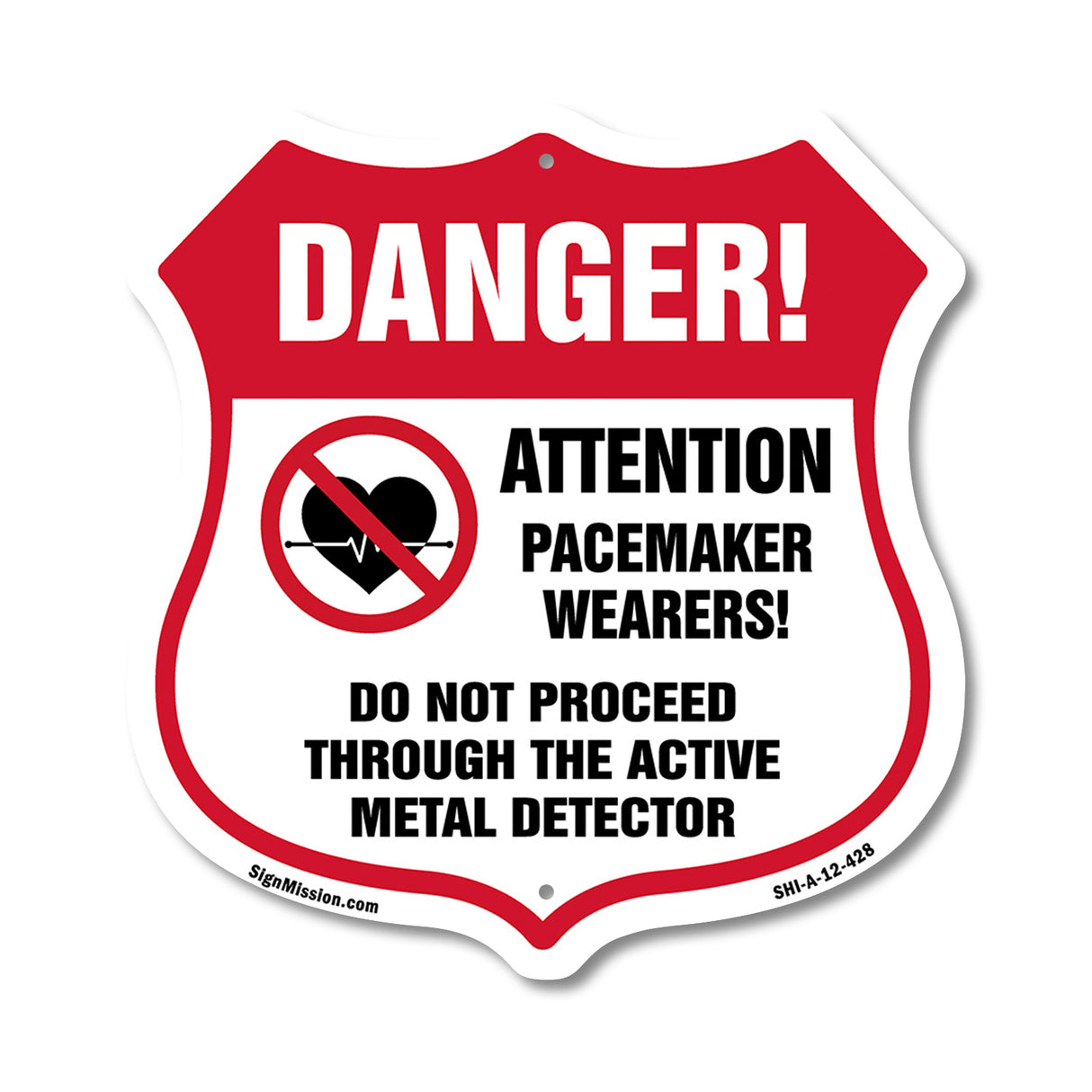 Pacemaker Wearers Danger! Attention Pacemaker Wearers. Do Not Proceed Through The Active Metal Detector