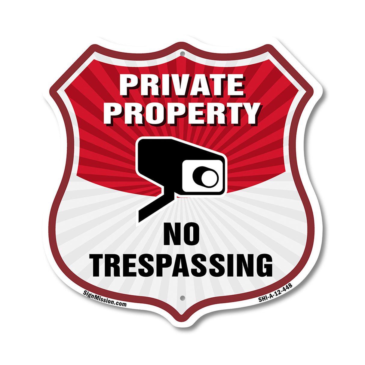 Private Property Shield Sign No Trespassing