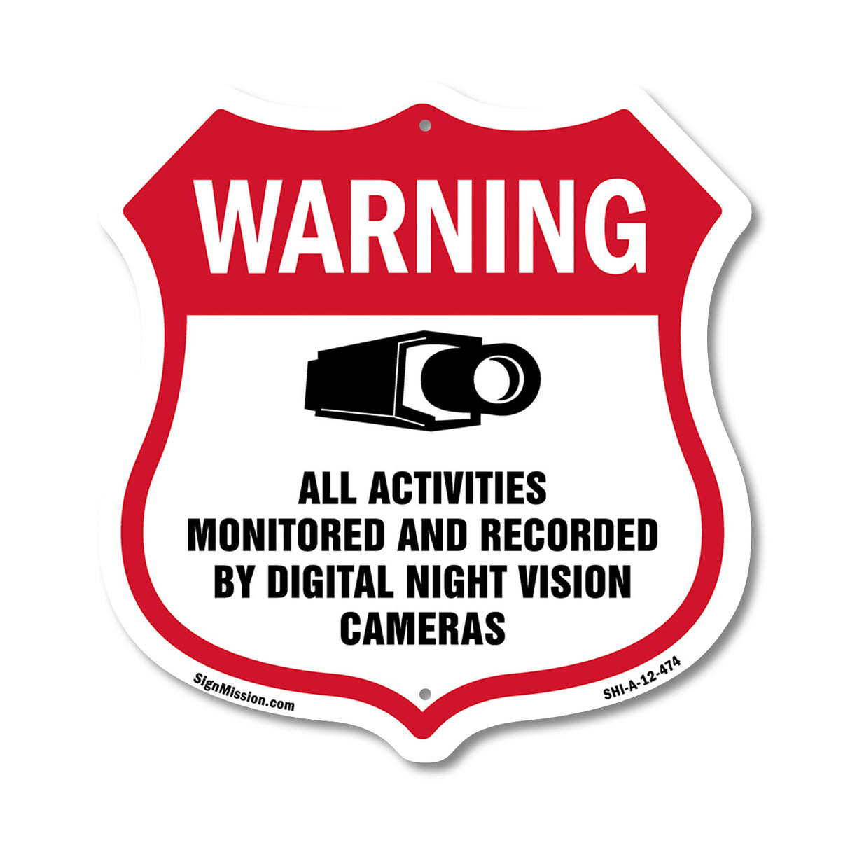Video Surveillance Warning All Activities Monitored And Recorded By Digital Night Vision Cameras