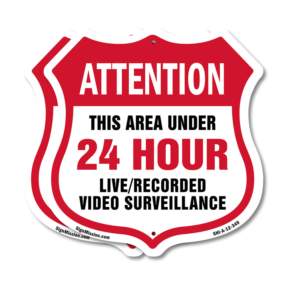 Attention This Area Under 24 Hour Live Recorded Video Surveillance