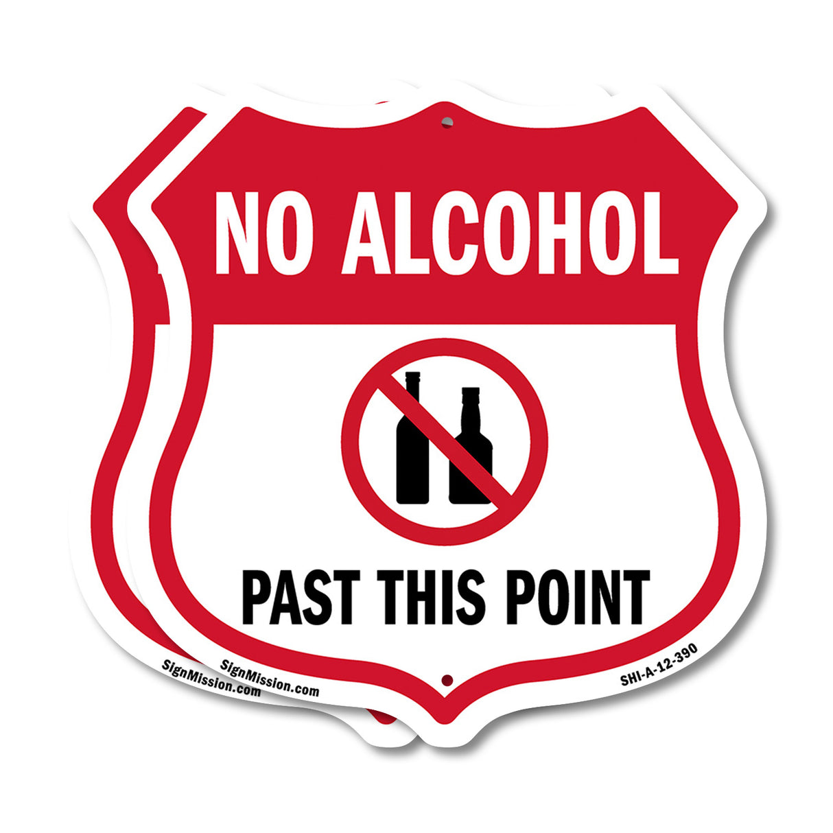 No Alcohol Shield Sign No Alcohol Past This Point
