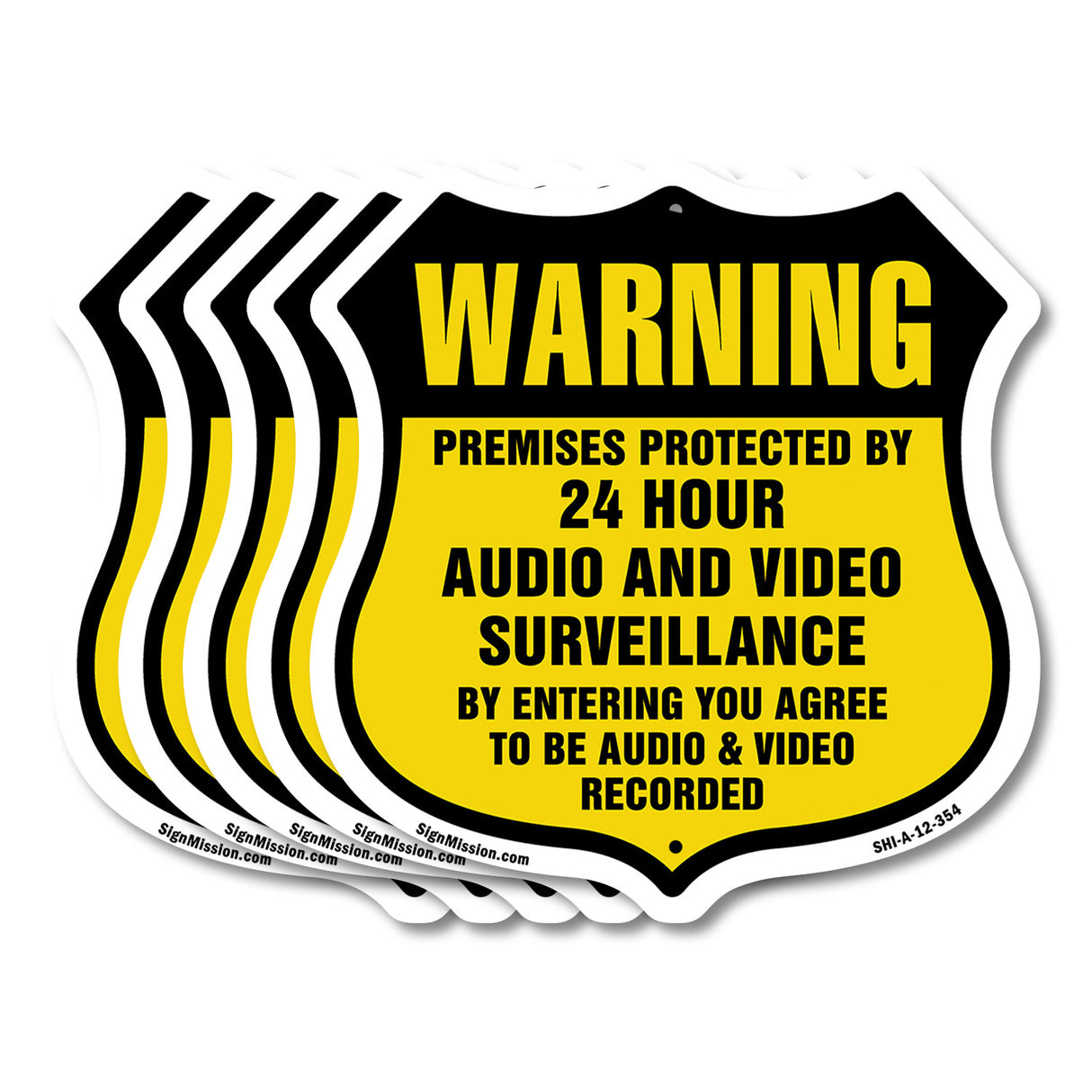 Warning Premises Protected By 24 Hour Audio And Video Surveillance By Entering You Agree To Be Audio & Video Recorded