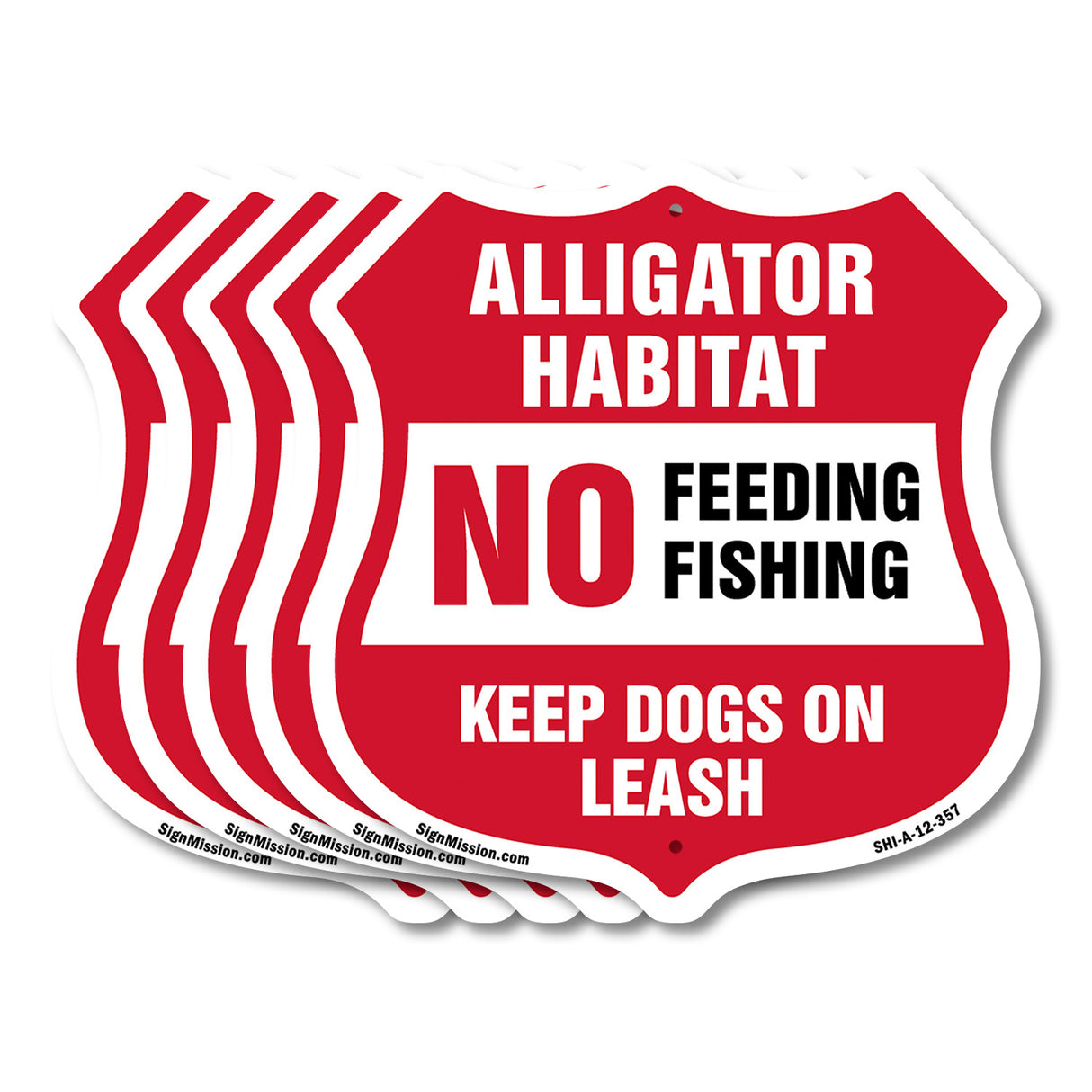 Alligator Warning Shield Sign Alligator Habitat No Feeding Fishing. Keep Dogs On Leash