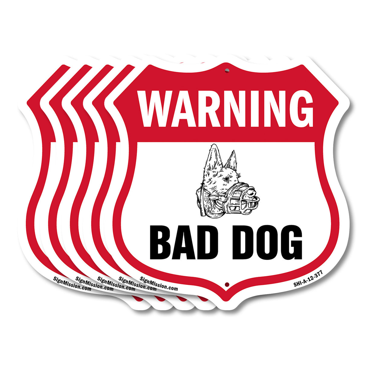 Dog Warning Shield Sign Bad Dog
