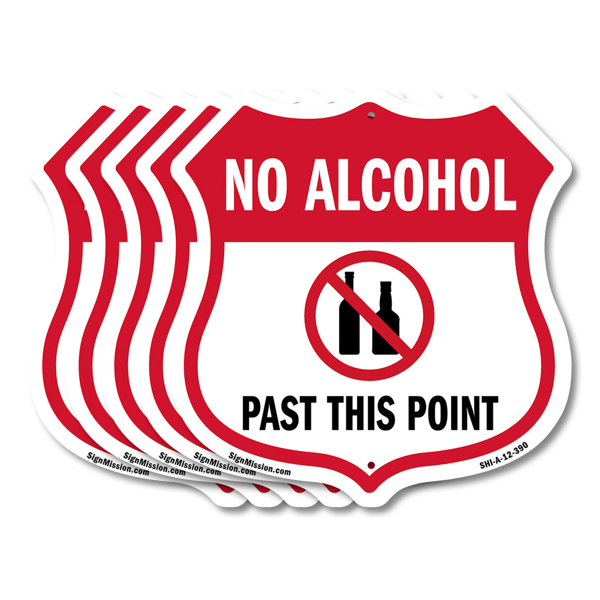 No Alcohol Shield Sign No Alcohol Past This Point