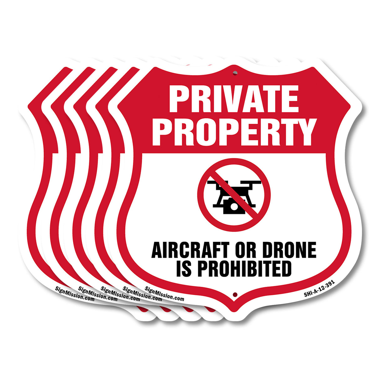 No Drone Shield Sign Aircraft Or Drone Is Prohibited