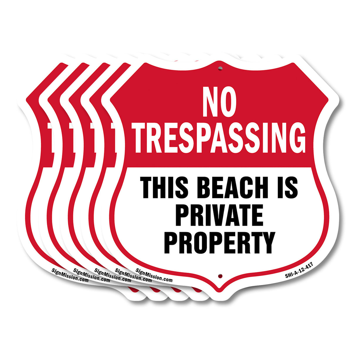 No Trespassing Shield Sign This Beach Is Private Property