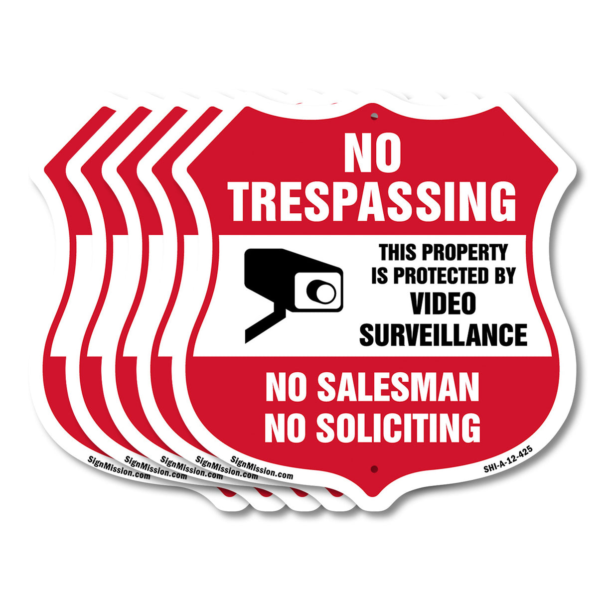 No Trespassing Sign This Property Is Protected By Video Surveillance No Salesman No Soliciting