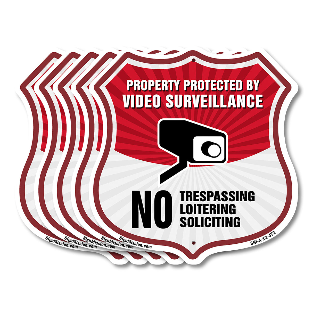 Video Surveillance Property Protected By Video Surveillance. No Trespassing Loitering Soliciting