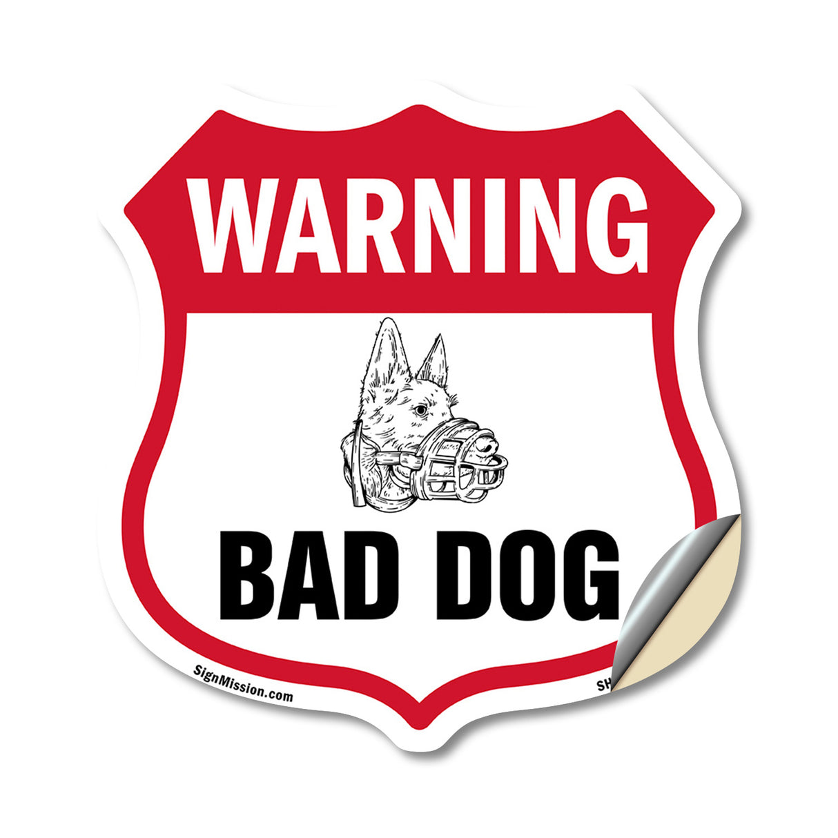 Dog Warning Shield Sign Bad Dog