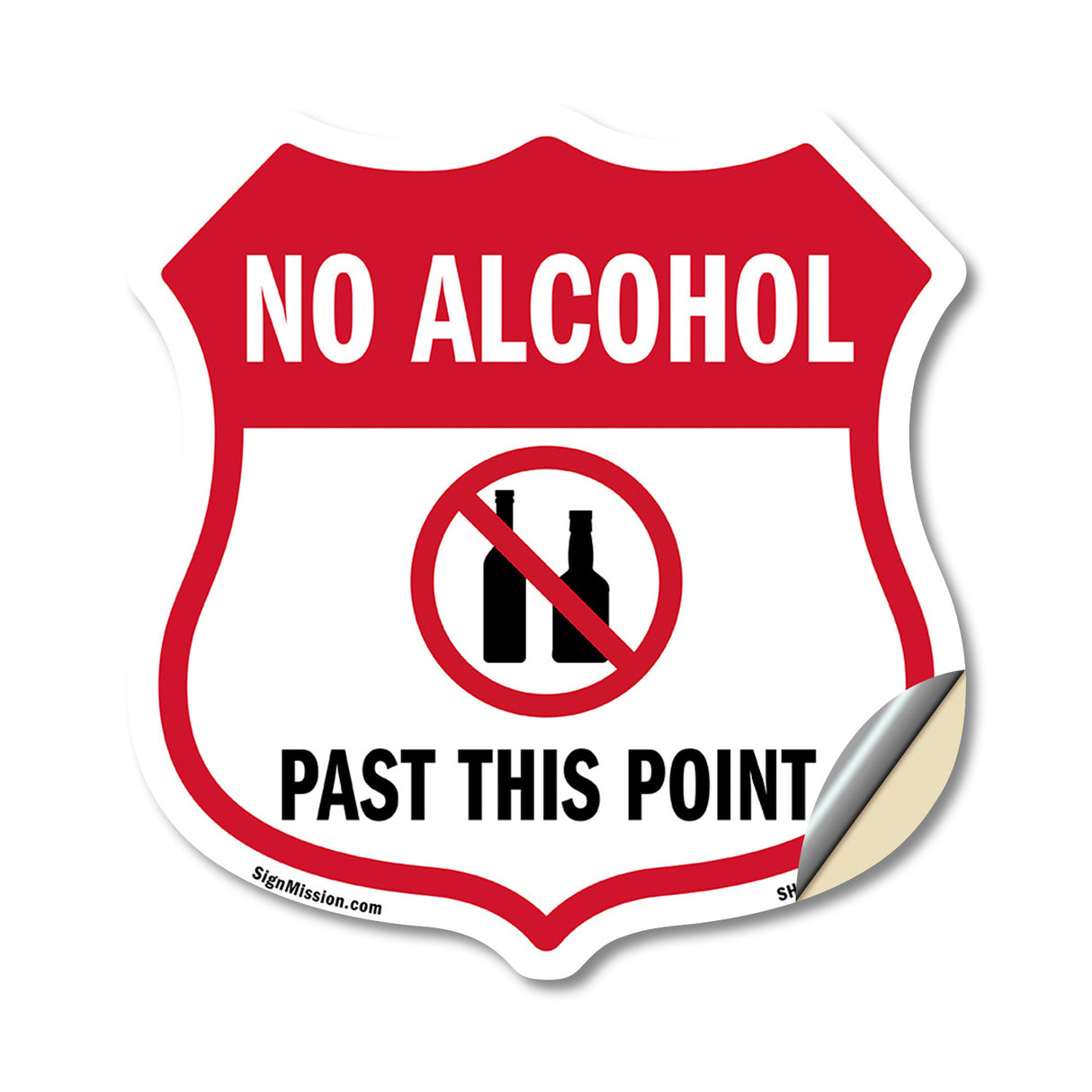 No Alcohol Shield Sign No Alcohol Past This Point