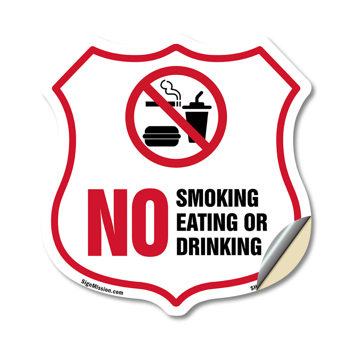 No Smoking Shield Sign No Smoking Eating Or Drinking