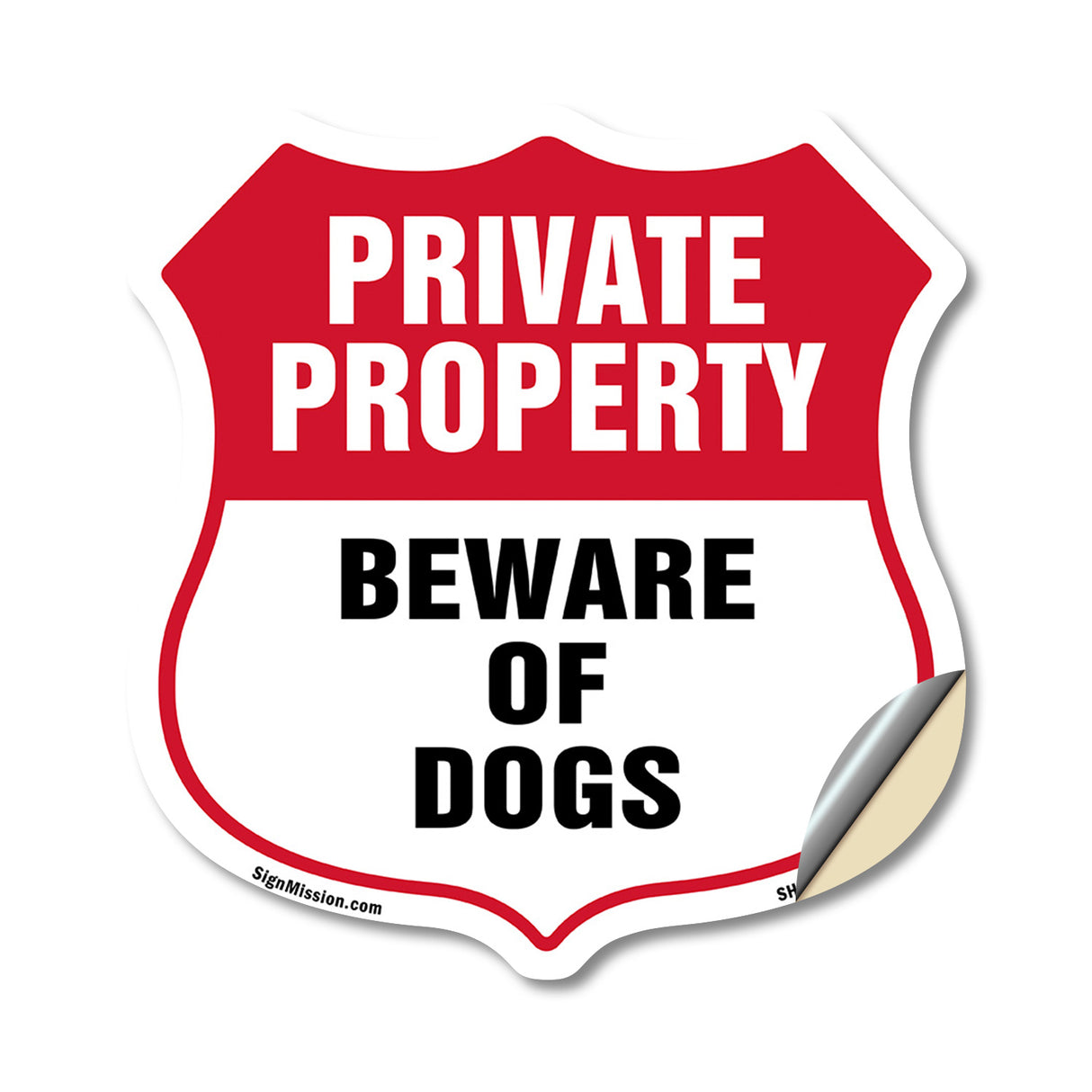 Private Property Shield Sign Beware Of Dogs