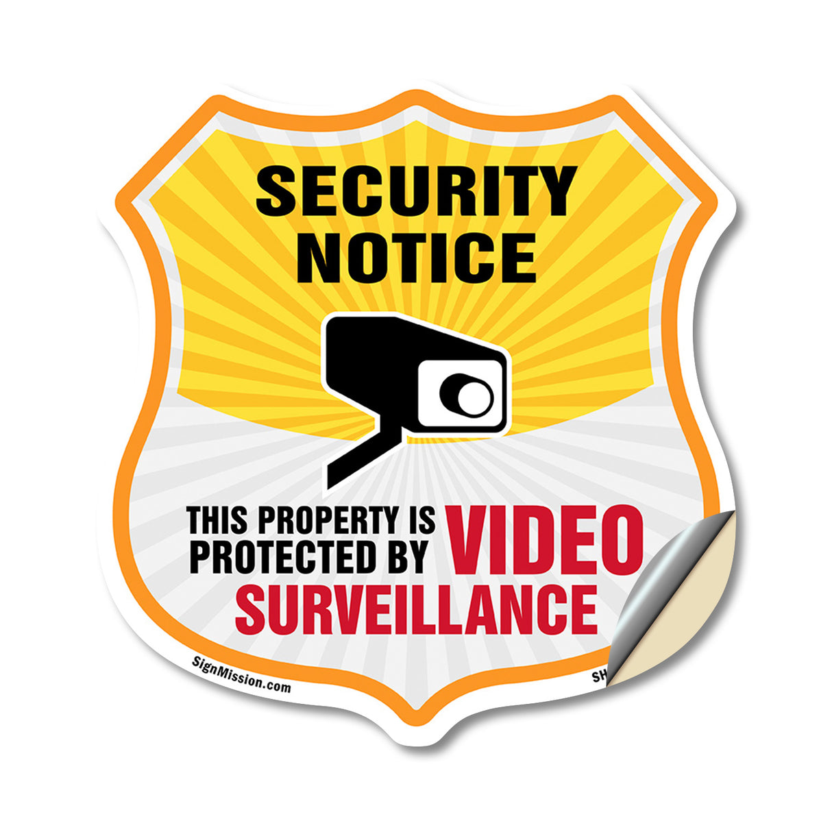 Security Notice Shield Sign This Property Is Protected By Video Surveillance