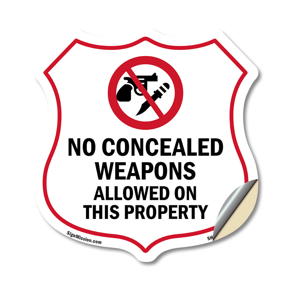 Concealed Carry Shield Sign No Concealed Weapons Allowed On This Property