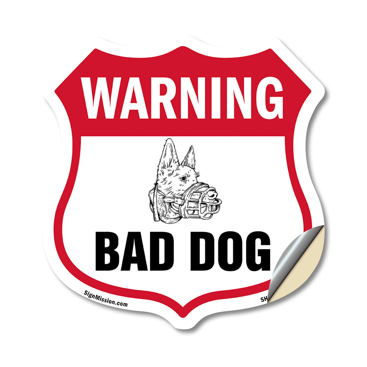 Dog Warning Shield Sign Bad Dog