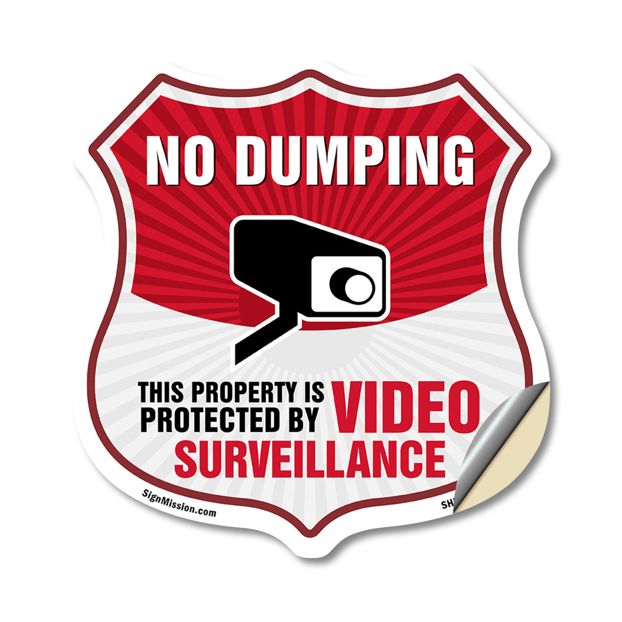 No Dumping Shield Sign This Property Is Protected By Video Surveillance
