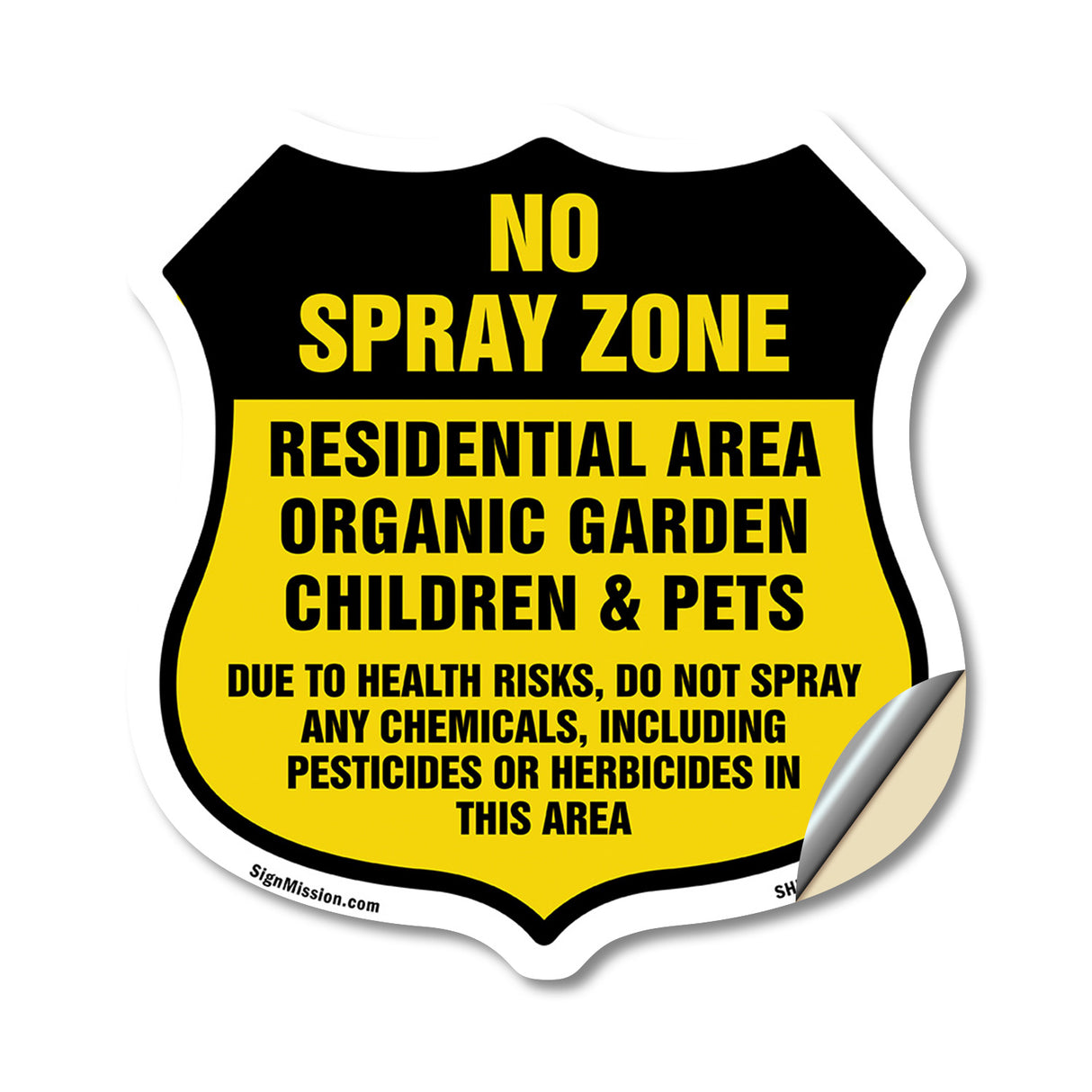 No Spray Shield Sign No Spray Zone Residential Area Organic Garden Children And Pets