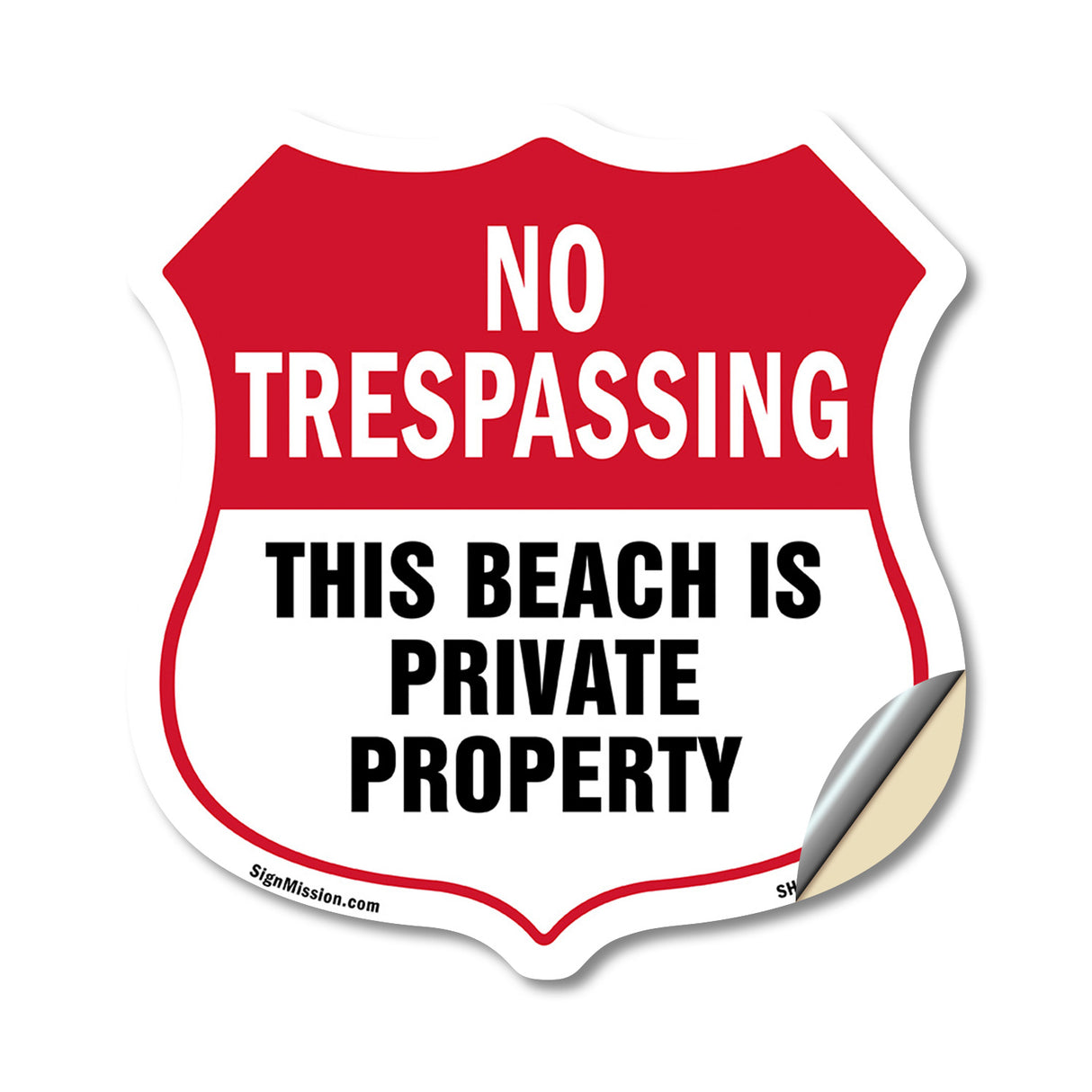 No Trespassing Shield Sign This Beach Is Private Property