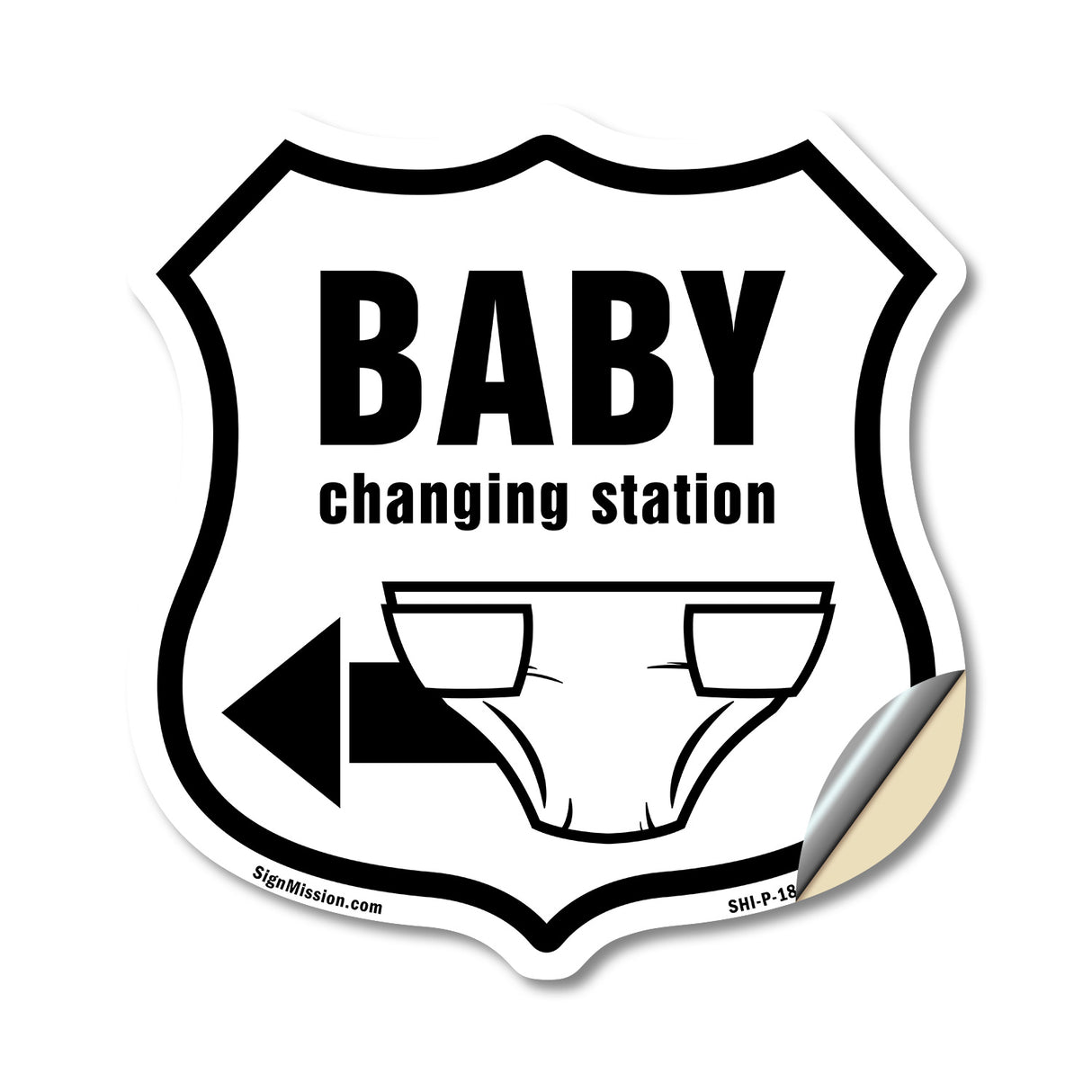 Baby Changing Station Left Arrow