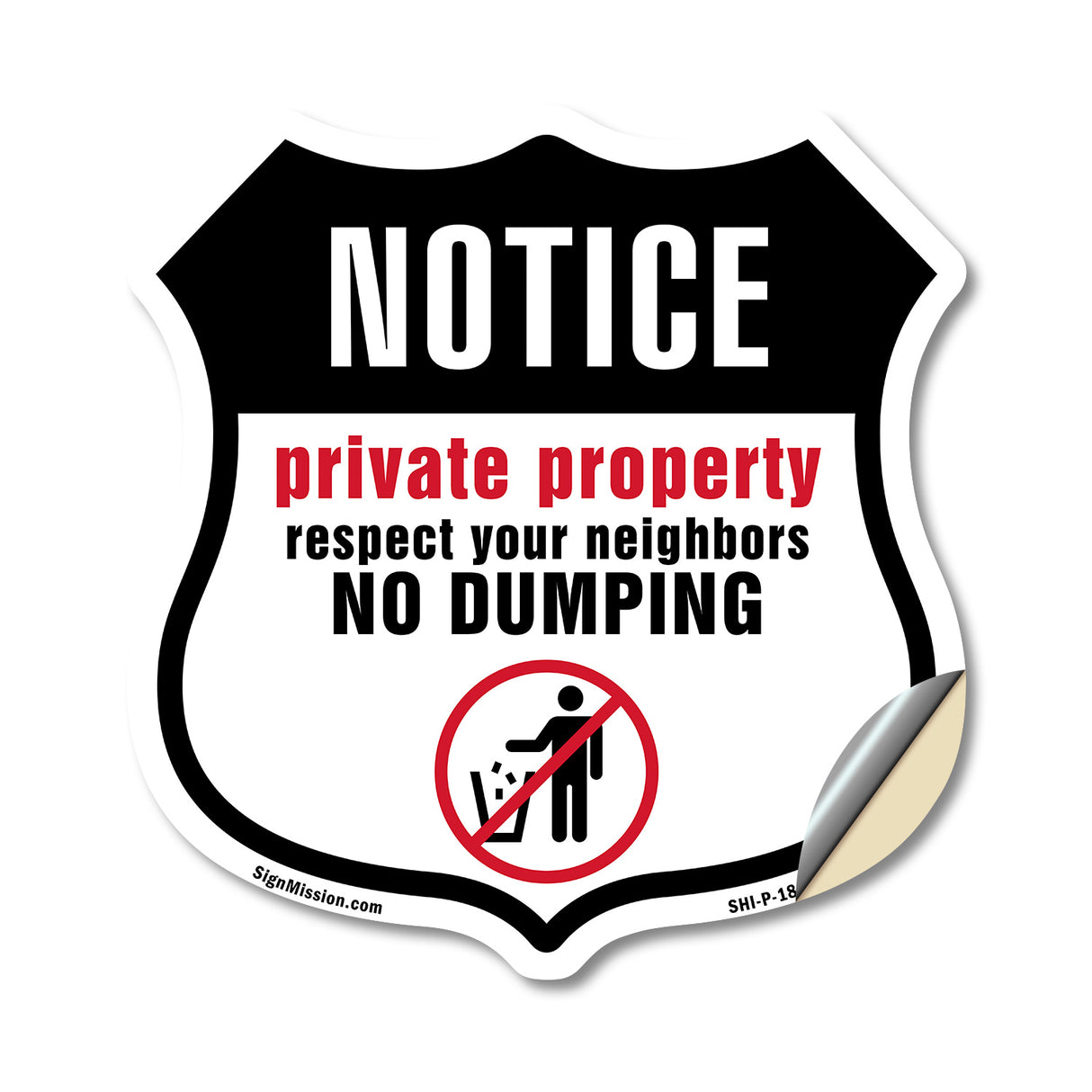 Notice Private Property Respect Your Neighbors No Dumping