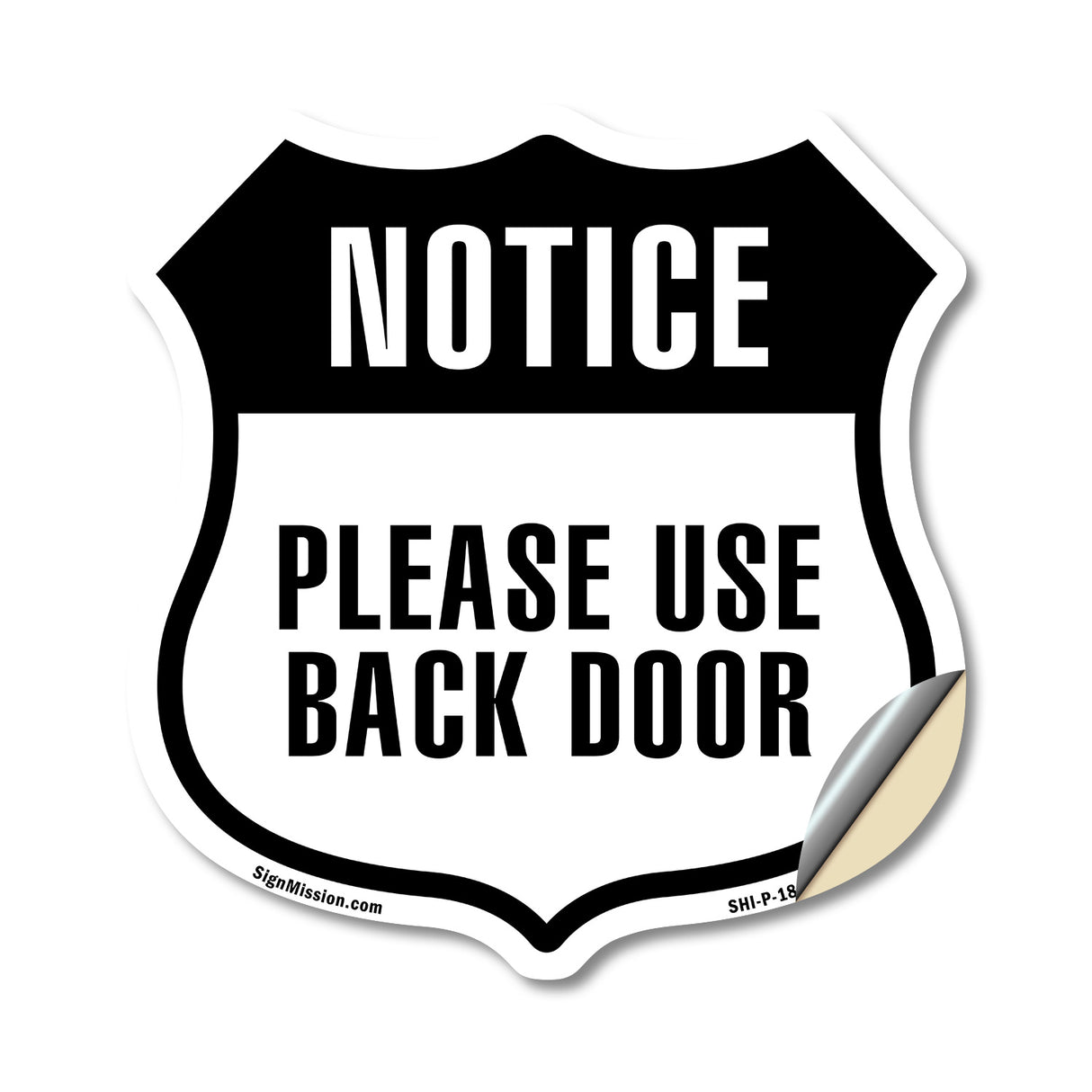 Notice Please Use Back Door