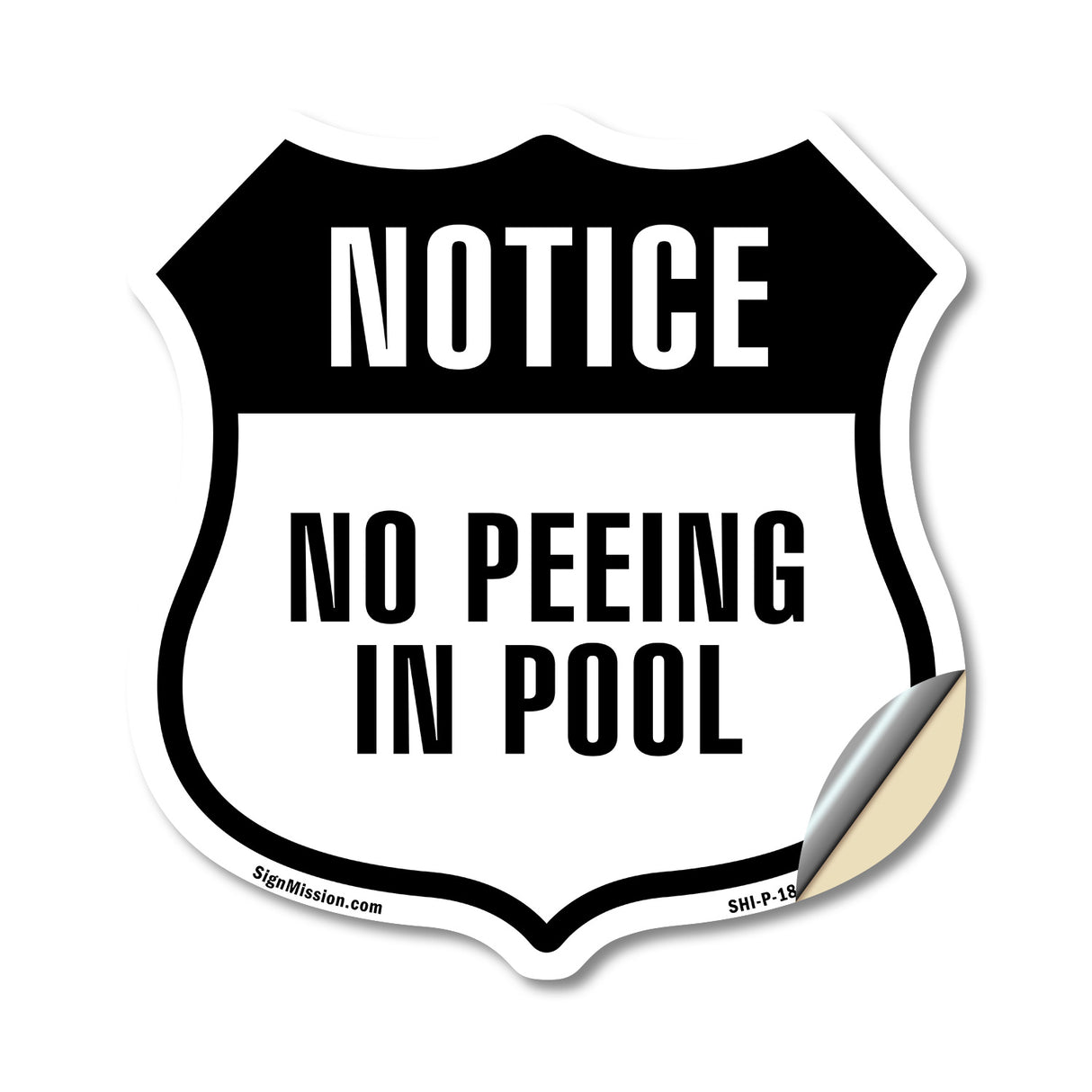Notice No Peeing In Pool