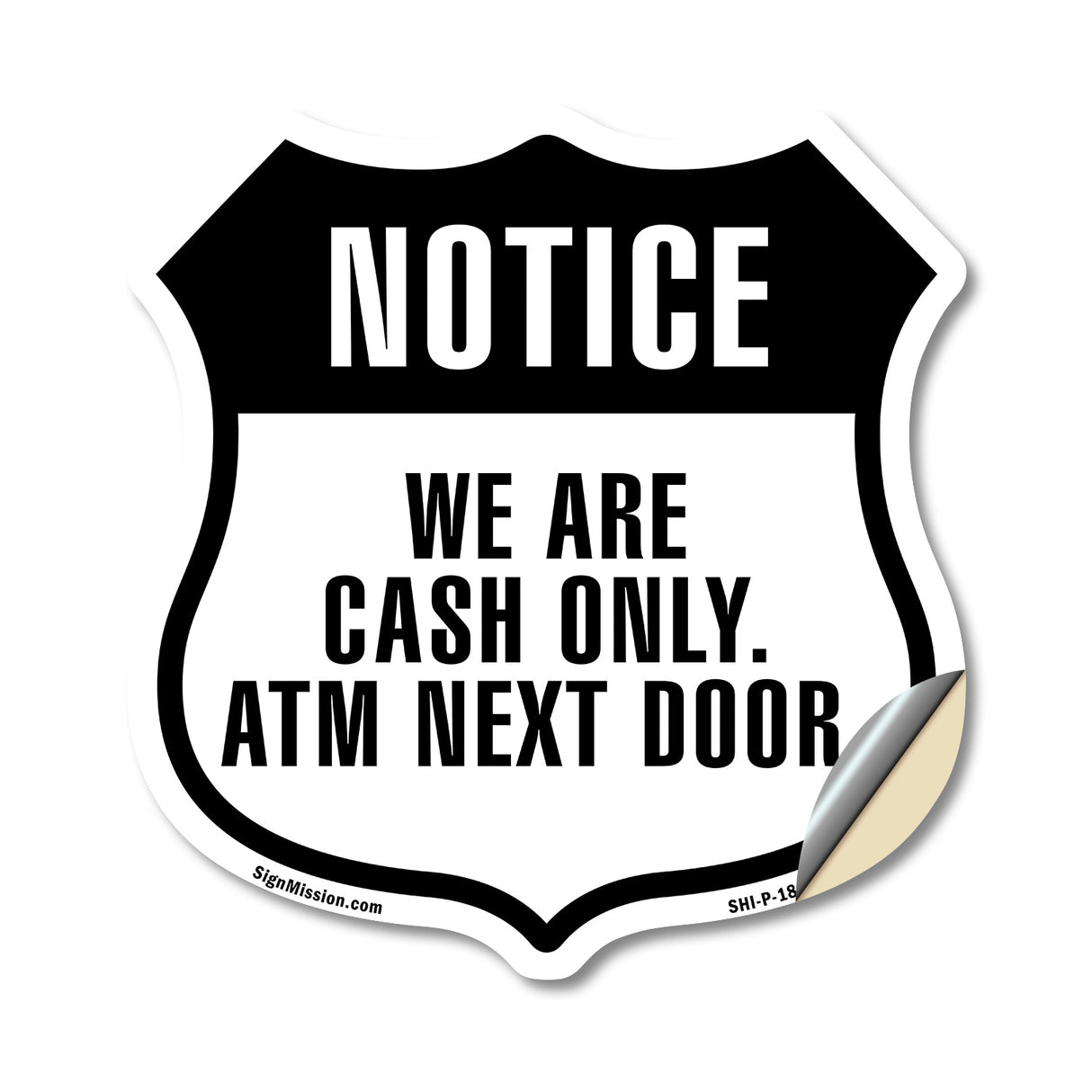 Notice We Are Cash Only ATM Next Door