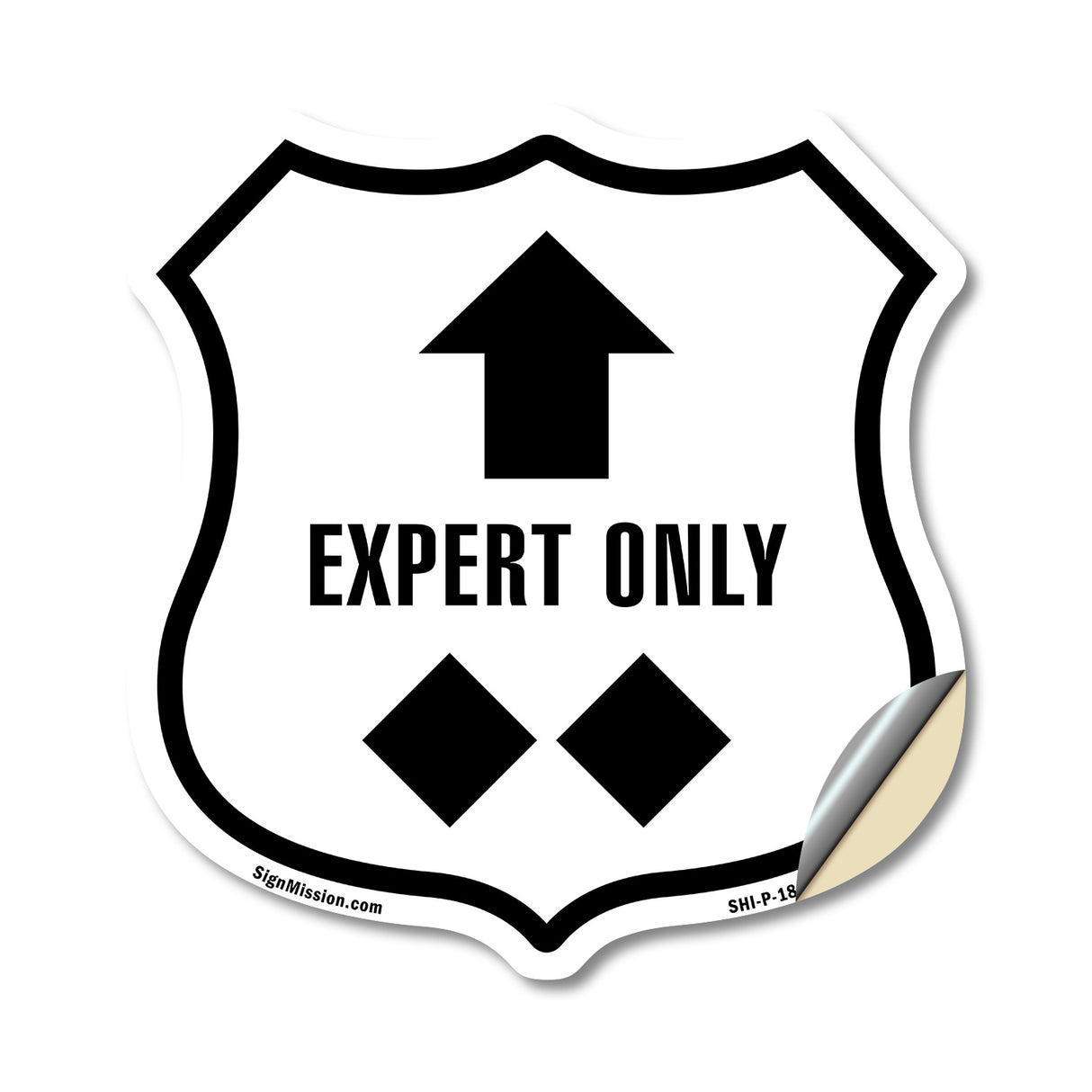 Expert Only Trail Ski Slope Up