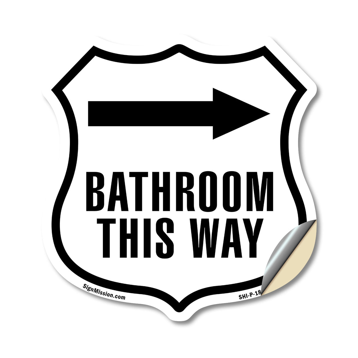 Bathroom This Way Right