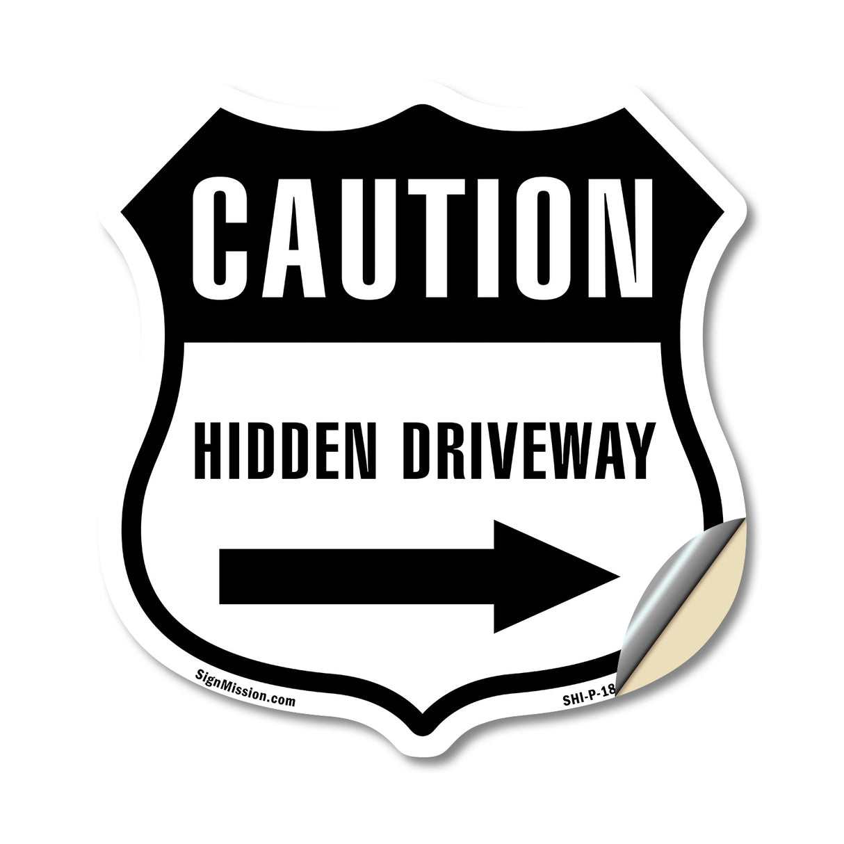Caution Hidden Driveway Right