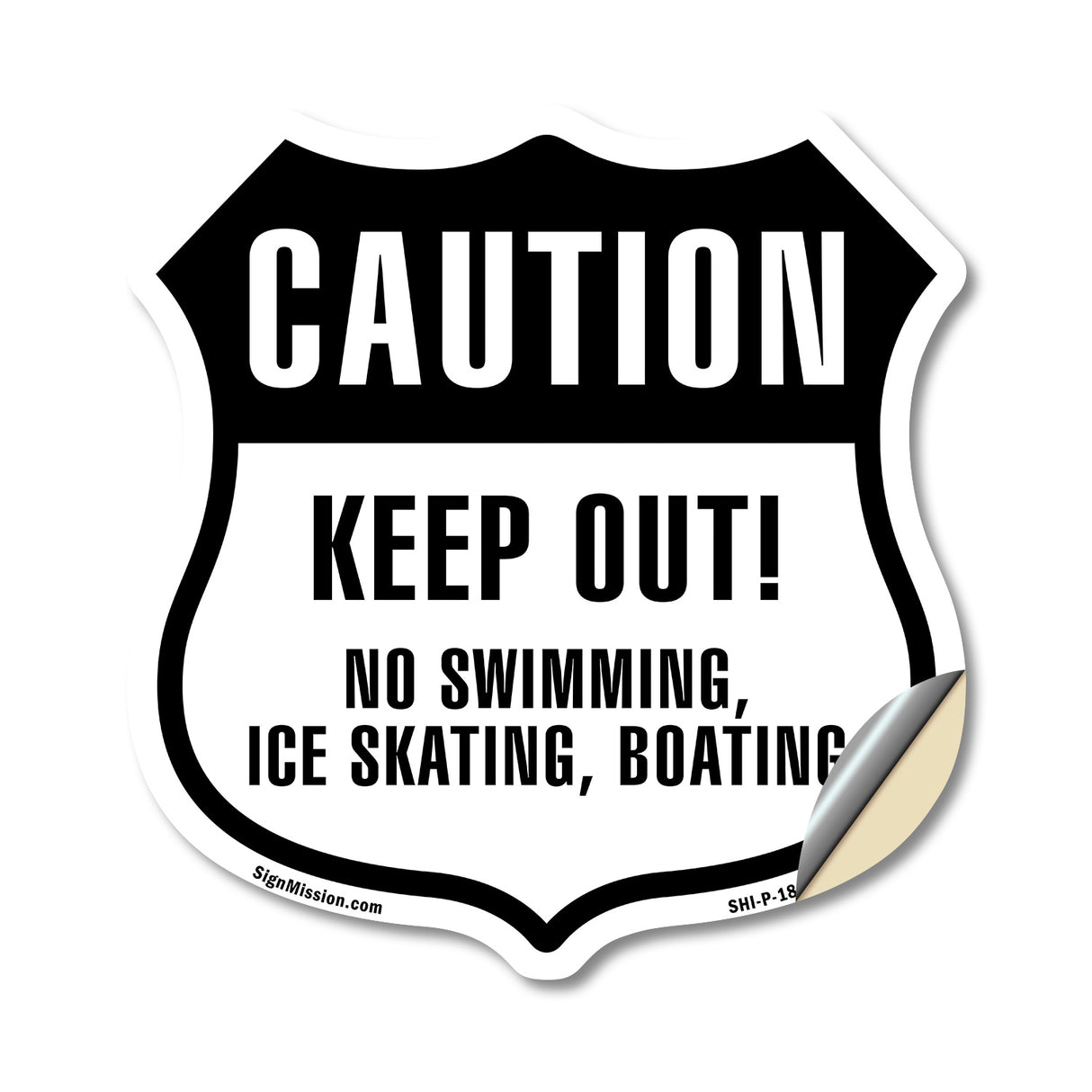 CAUTION Keep Out! No Swimming Ice Skating Boating