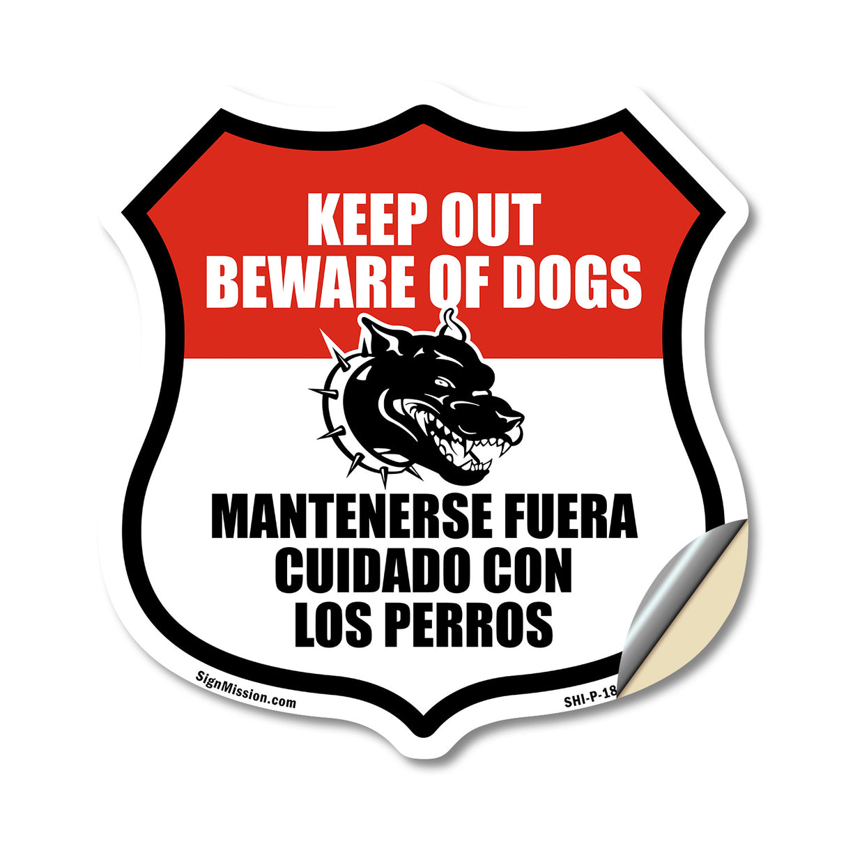 Keep Out Beware of Dogs Bilingual English / Spanish