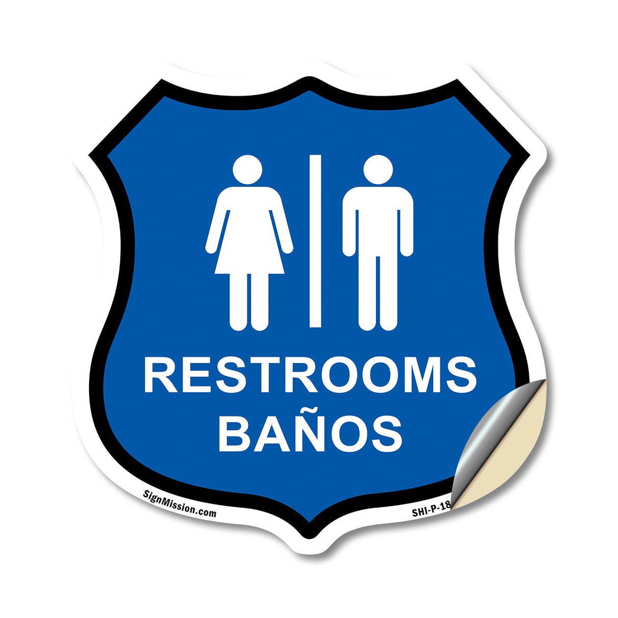 Restrooms Baños Bilingual English / Spanish