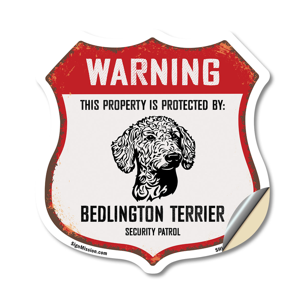 Warning This Property is Protected by Bedlington Terrier