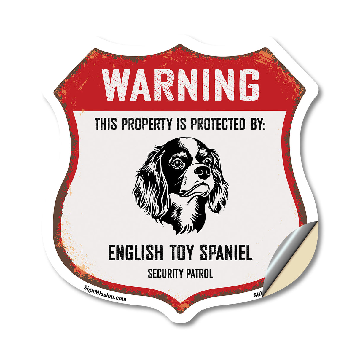 Warning This Property is Protected by English Toy Spaniel