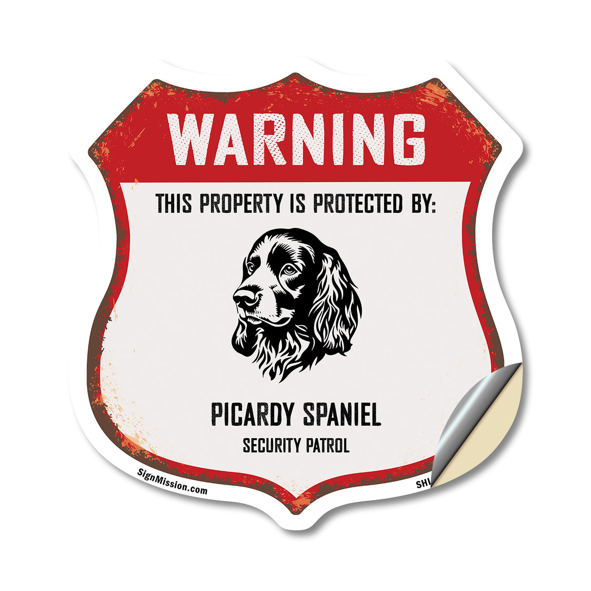 Warning This Property is Protected by Picardy Spaniel