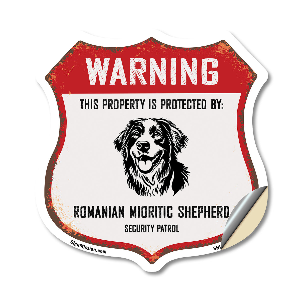 Warning This Property is Protected by Romanian Mioritic Shepherd