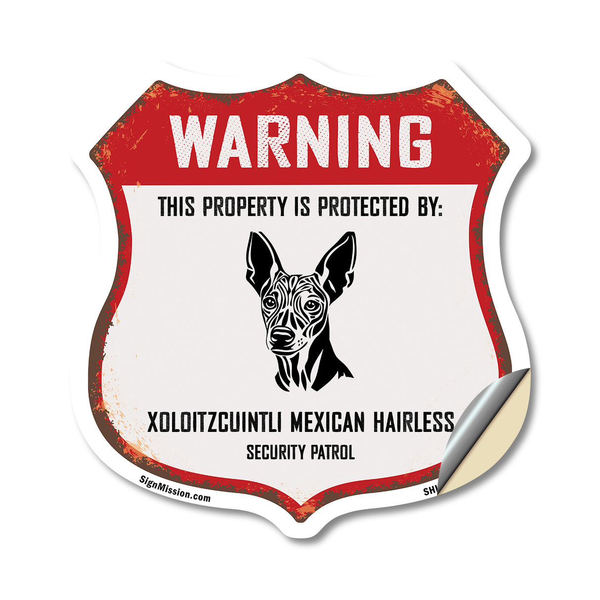 Warning This Property is Protected by Xoloitzcuintli Mexican Hairless