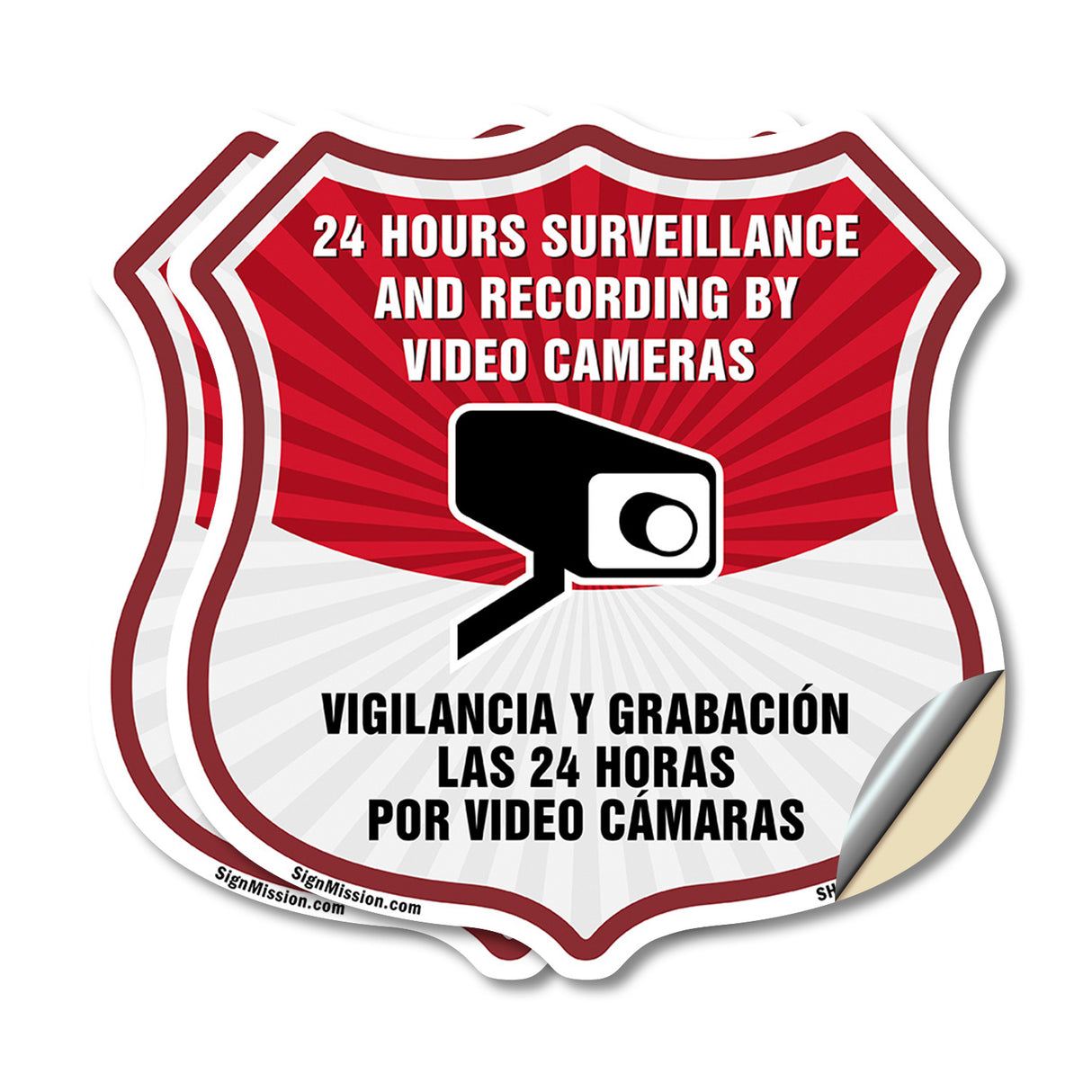 Bilingual 24 Hour Surveillance 24 Hour Surveillance And Recording By Video Cameras Vigilancia Y Grabacion (English / Spanish)