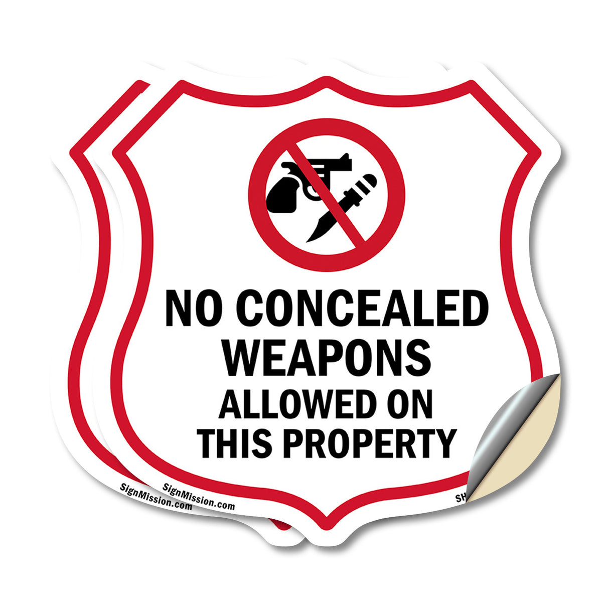 Concealed Carry Shield Sign No Concealed Weapons Allowed On This Property