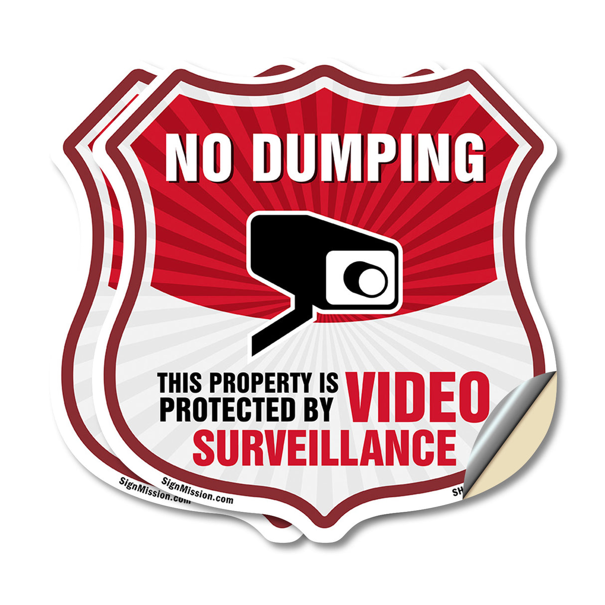 No Dumping Shield Sign This Property Is Protected By Video Surveillance