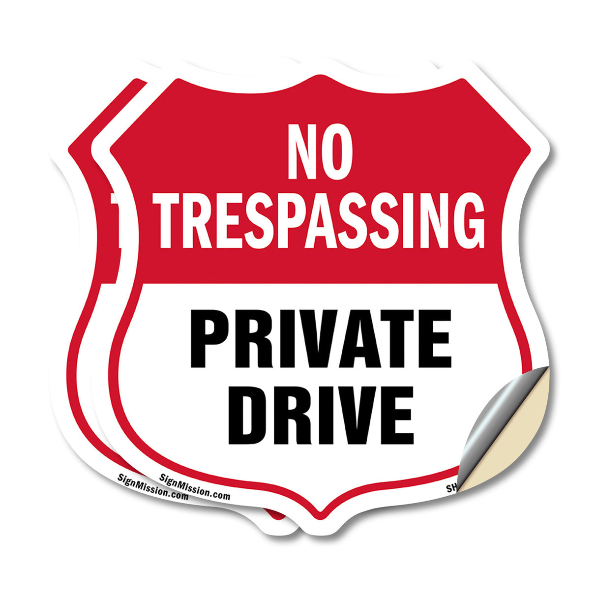 No Trespassing Shield Sign Private Drive