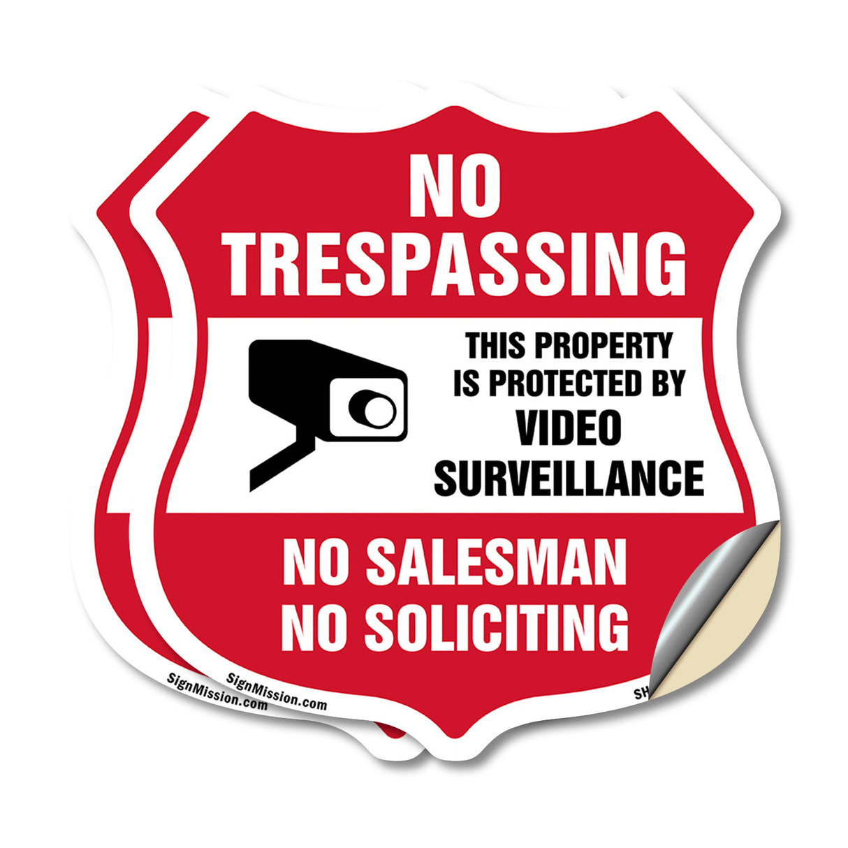 No Trespassing Sign This Property Is Protected By Video Surveillance No Salesman No Soliciting