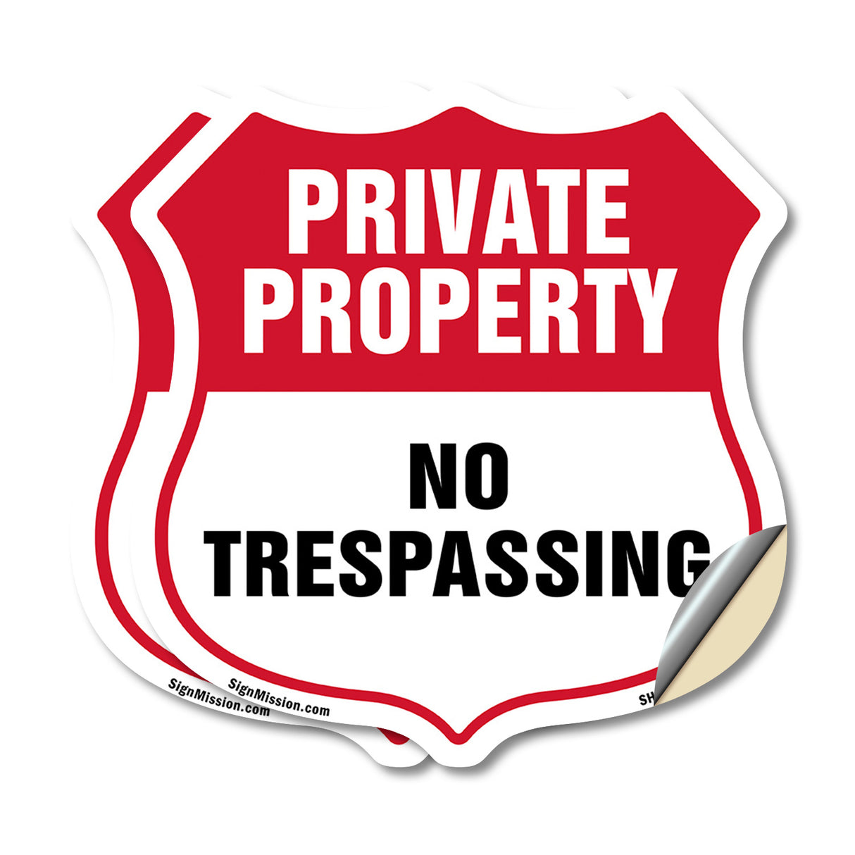 Private Property Shield Sign No Trespassing