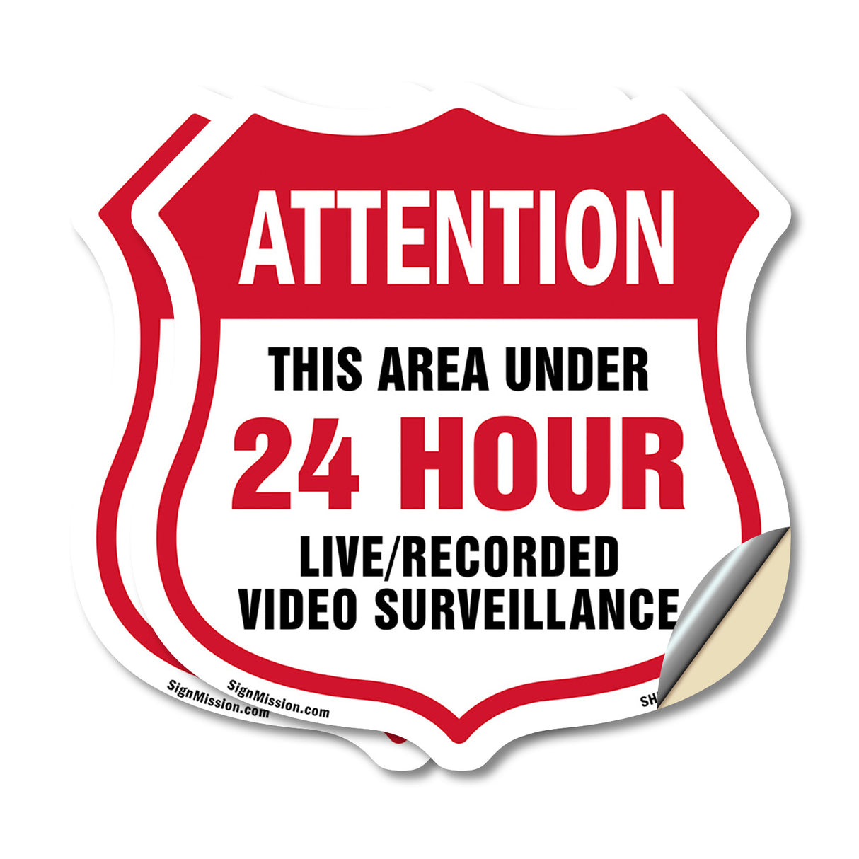 Attention This Area Under 24 Hour Live Recorded Video Surveillance