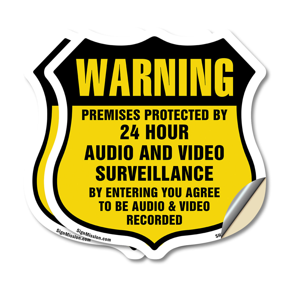 Warning Premises Protected By 24 Hour Audio And Video Surveillance By Entering You Agree To Be Audio & Video Recorded